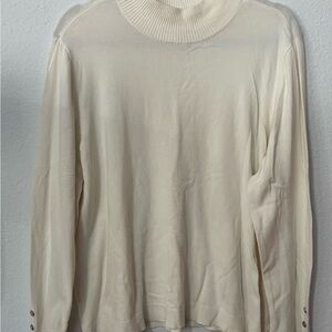 Chico's Cream Turtleneck Sweater